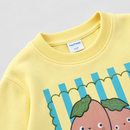 Avocado buddies Fleece Sweatshirt – Soft Butter Yellow Crewneck