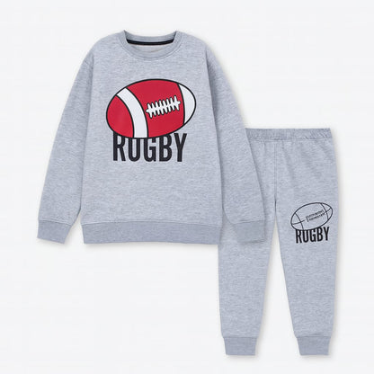 Rugby Champion Kids Tracksuit – Grey & Red