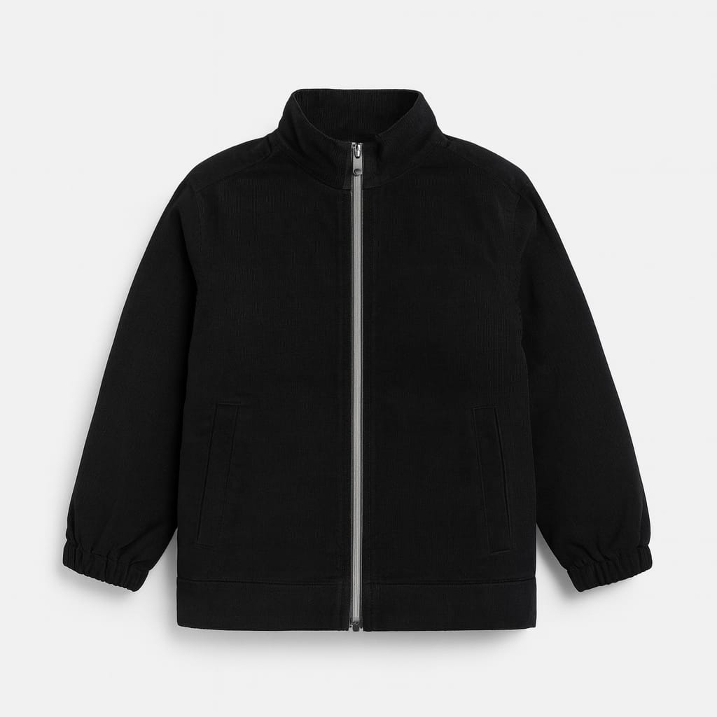 Black Baby Cord Jacket with Sherpa Lining – TinyTrendz