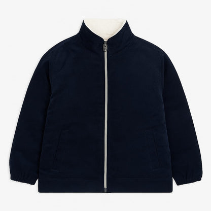 Navy Mini Cord Sherpa Winter Jacket
