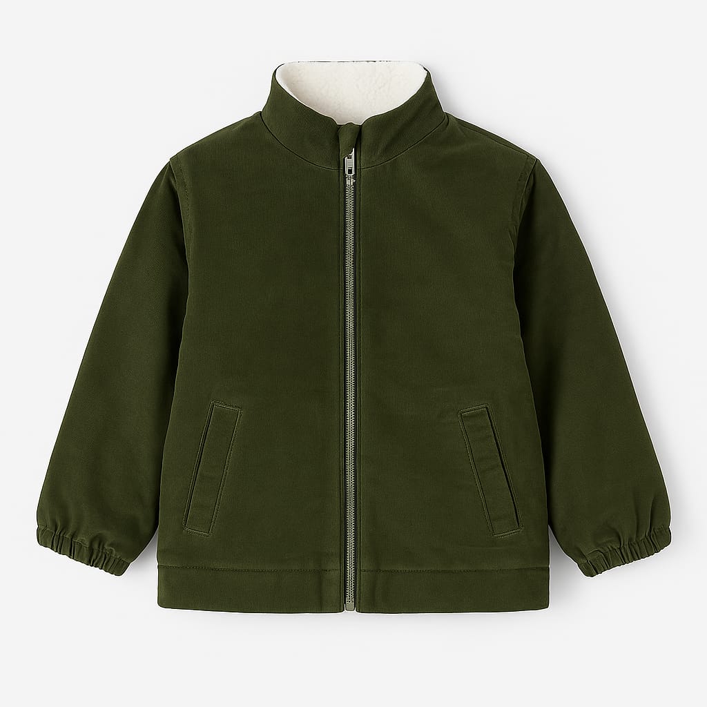 Olive Mini Cord Winter Jacket