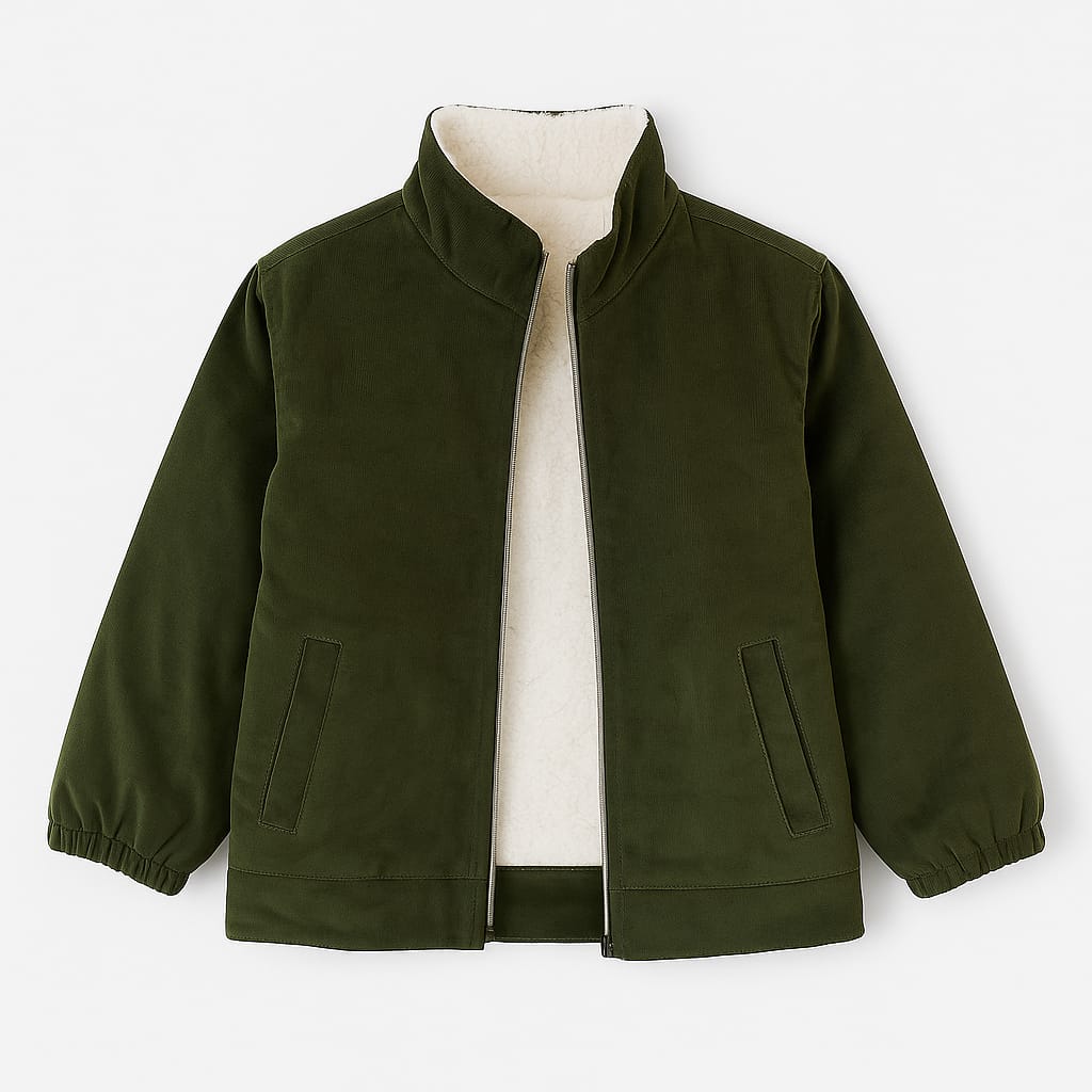 Olive Mini Cord Winter Jacket