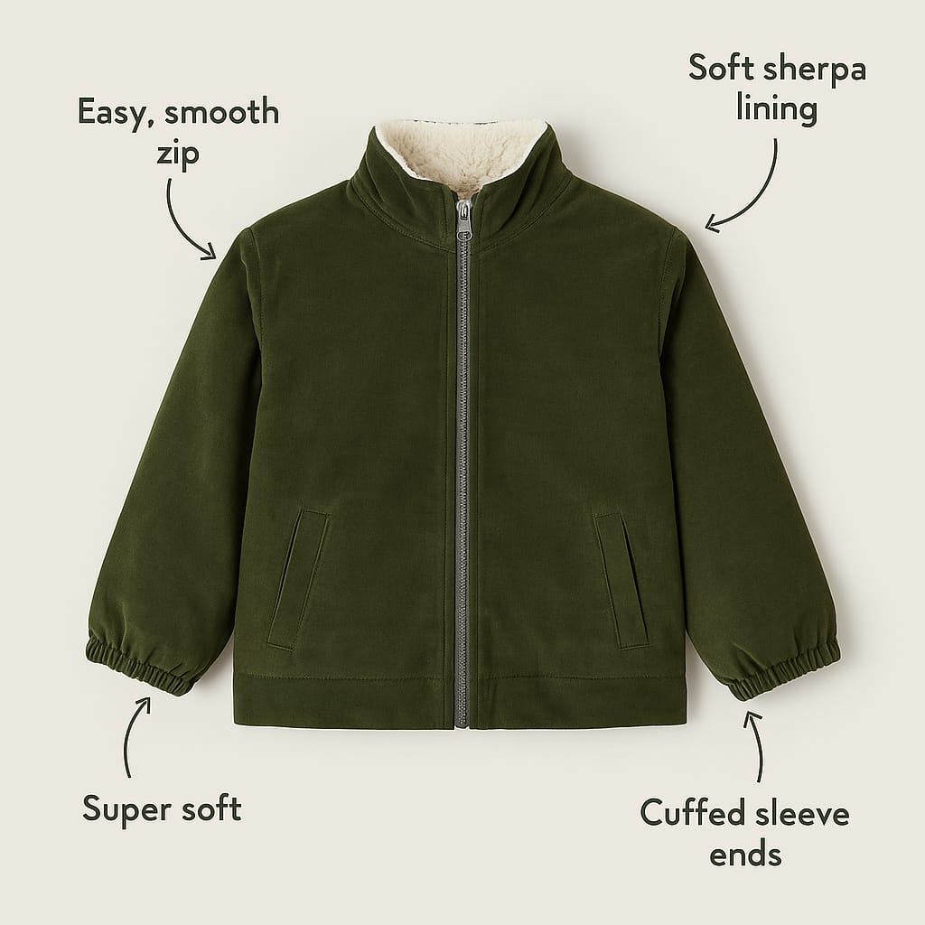 Olive Mini Cord Winter Jacket