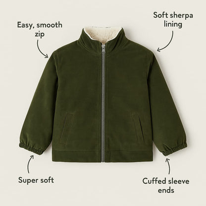 Olive Mini Cord Winter Jacket