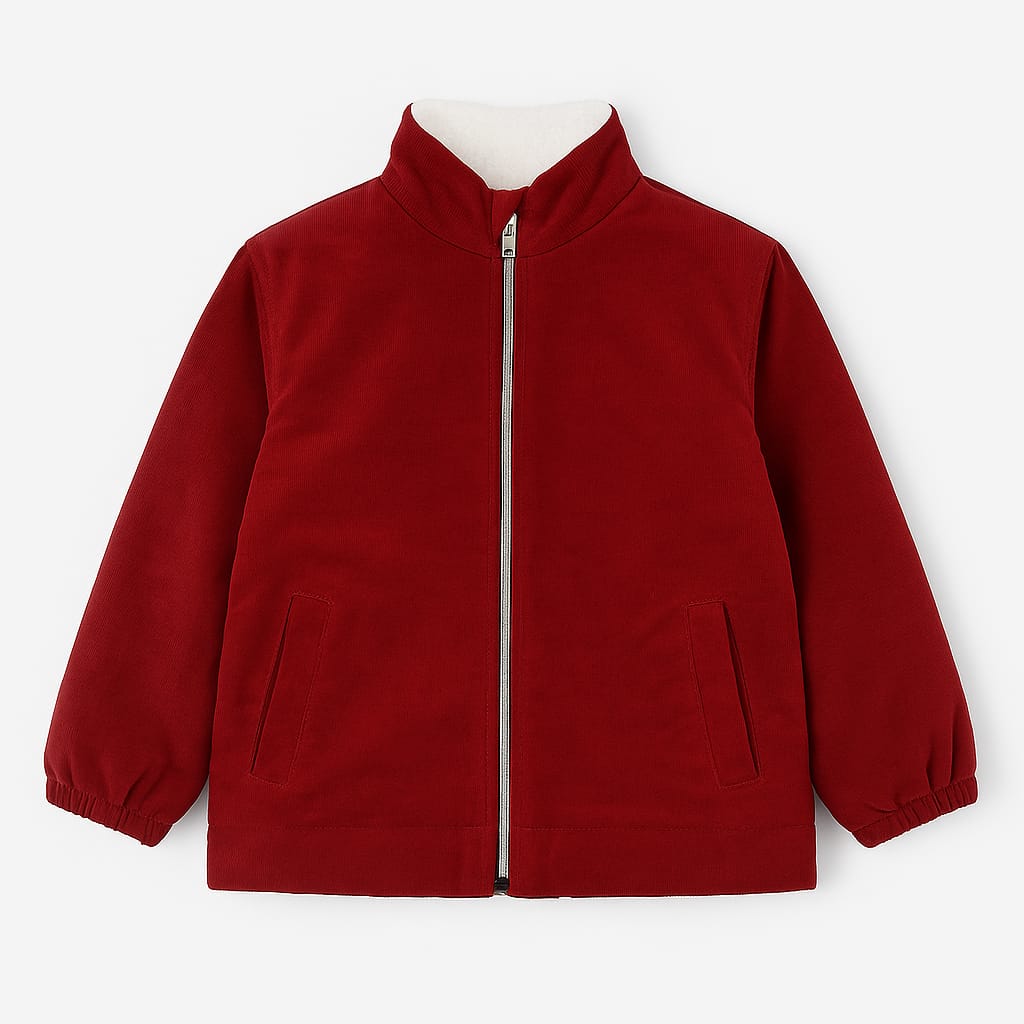 TinyTrendz Cherry Mini-Cord Sherpa Jacket (Winter Warmth