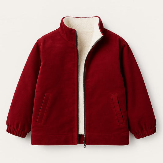 TinyTrendz Cherry Mini-Cord Sherpa Jacket (Winter Warmth