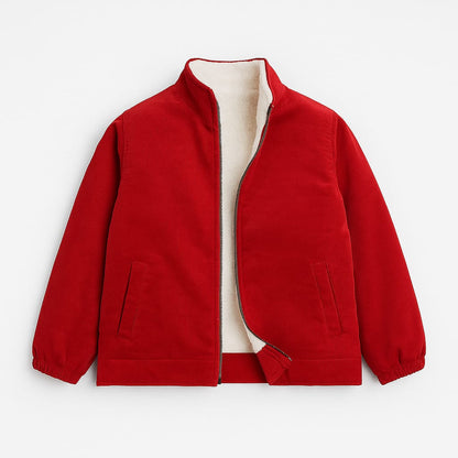 TinyTrendz Bright Red Mini-Cord Sherpa Jacket