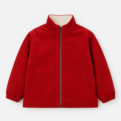 TinyTrendz Bright Red Mini-Cord Sherpa Jacket
