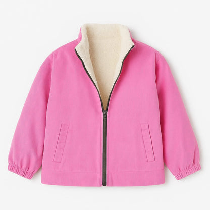 Barbie Pink Mini Cord Sherpa Jacket – Ultra Soft Winter Wear