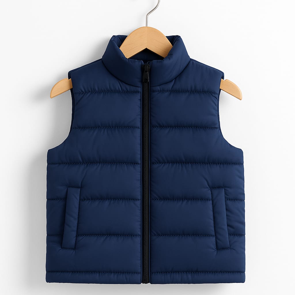 Kids Navy Puffer Vest – Warm, Lightweight Winter Gilet
