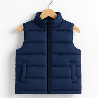 Kids Navy Puffer Vest – Warm, Lightweight Winter Gilet