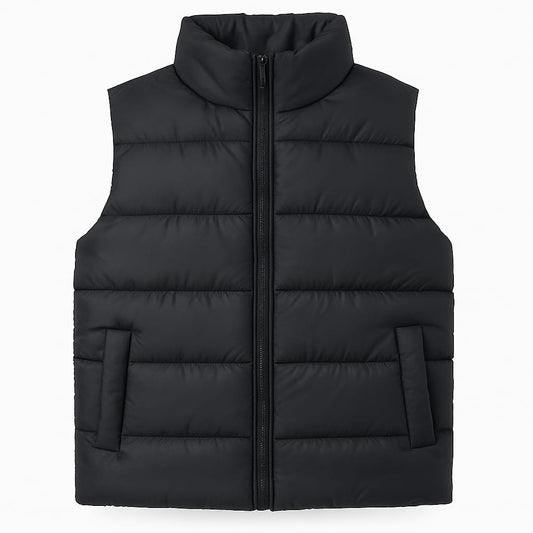 Kids Black Puffer Vest – Warm, Lightweight Winter Gilet