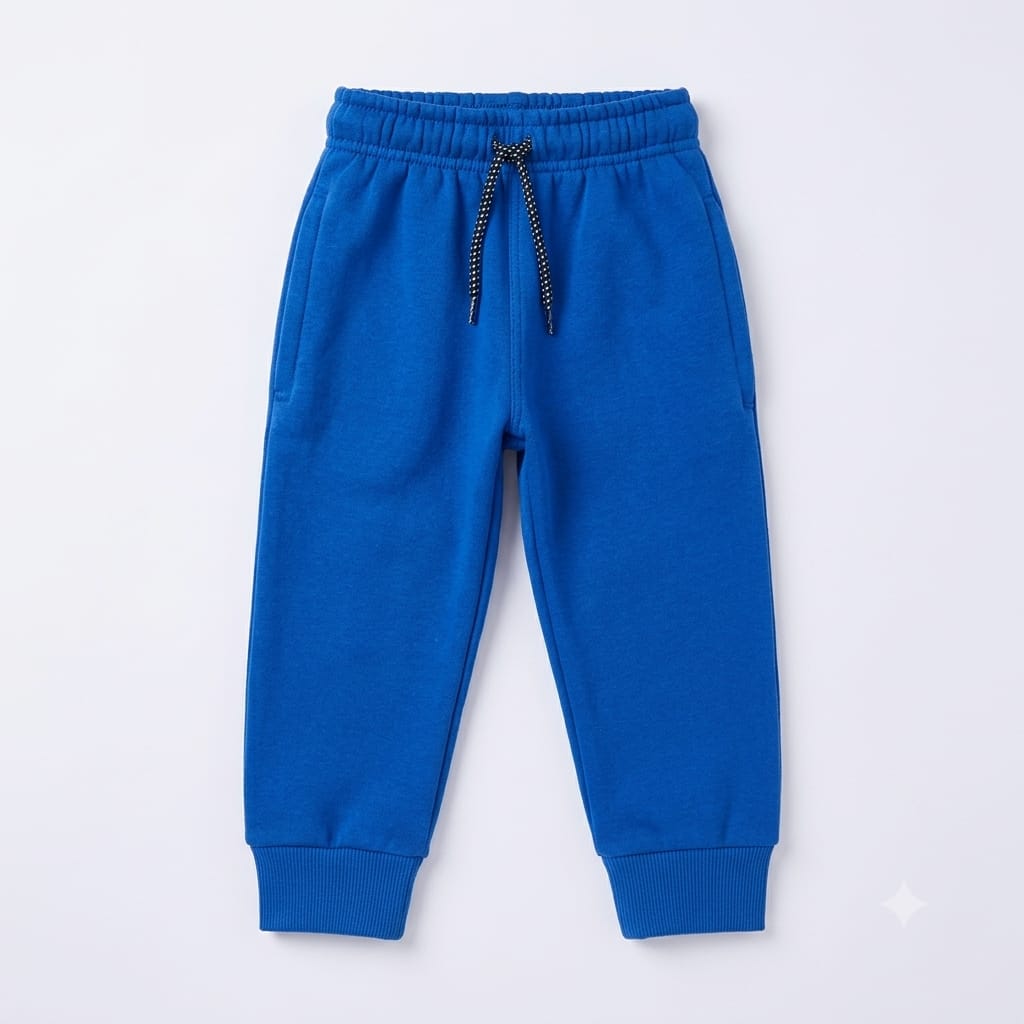Classic Kids’ Two-Stripe Royal Blue Fleece Joggers