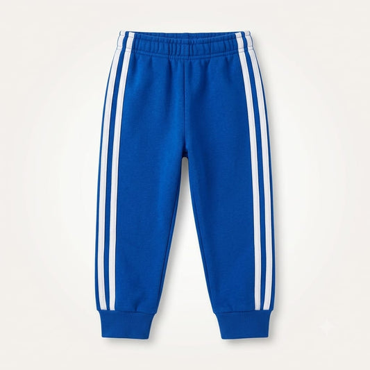 Classic Kids’ Two-Stripe Royal Blue Fleece Joggers