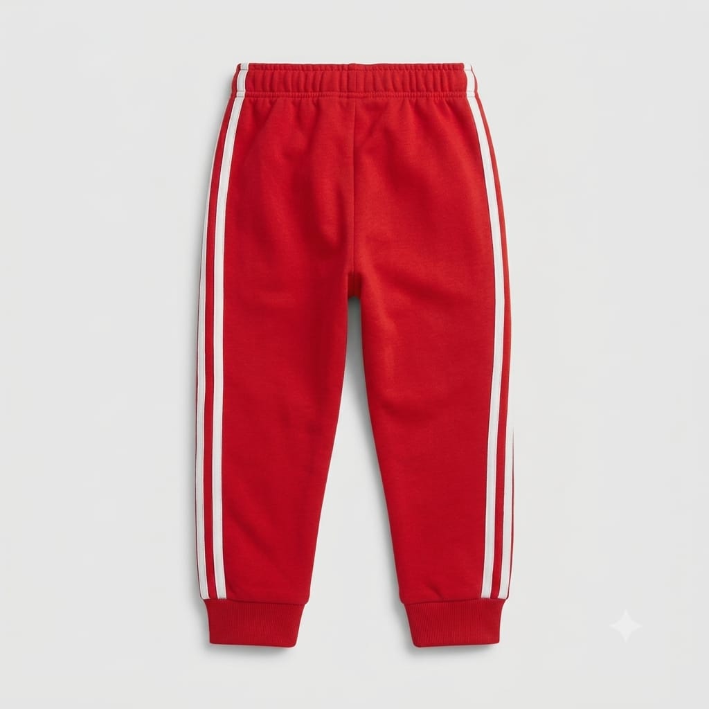 Classic Kids’ Two-Stripe Red Fleece Joggers