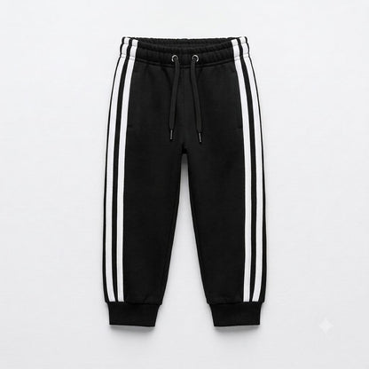 Classic Kids’ Two-Stripe Black Fleece Joggers