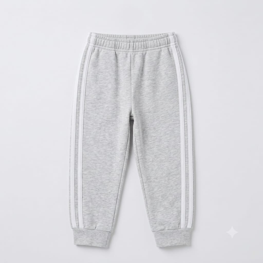 Classic Kids’ Two-Stripe Grey Fleece Joggers