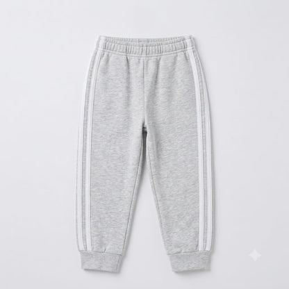 Classic Kids’ Two-Stripe Grey Fleece Joggers