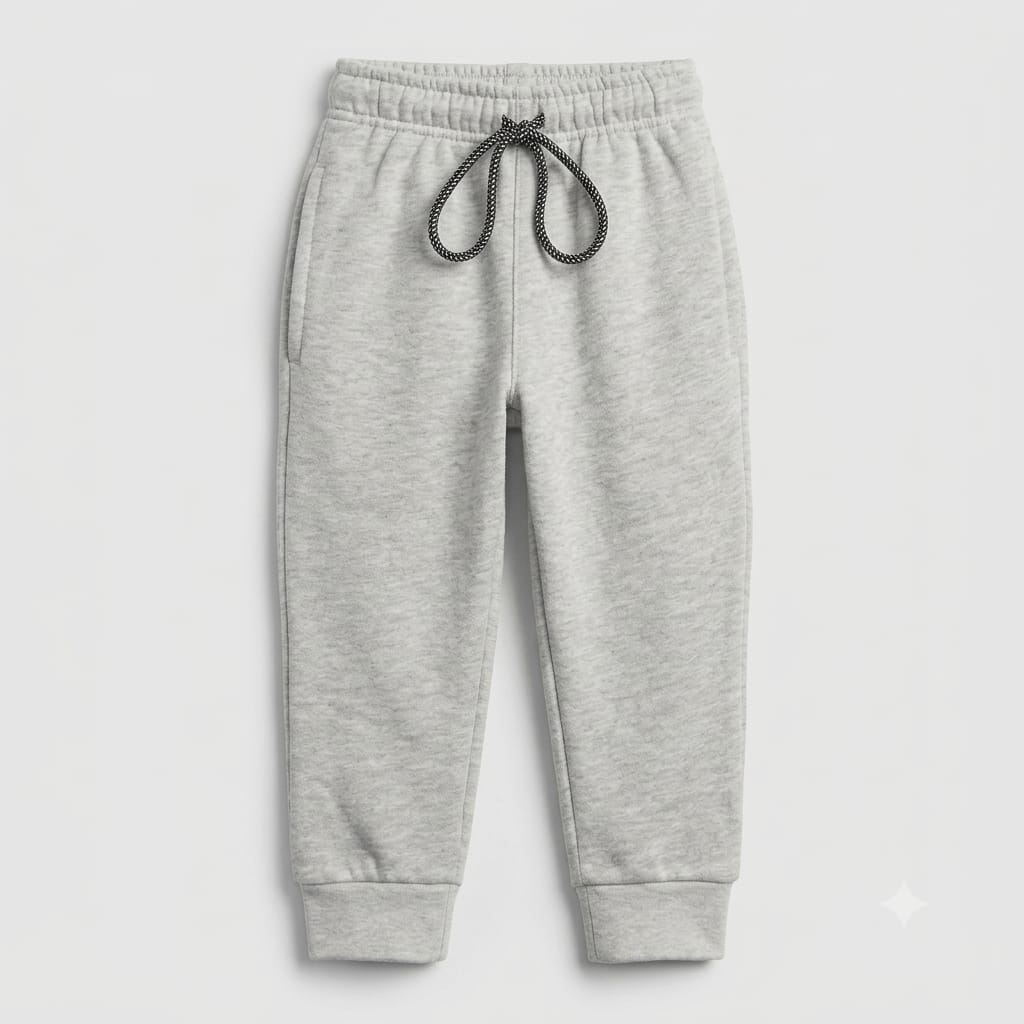 Classic Kids’ Two-Stripe Grey Fleece Joggers