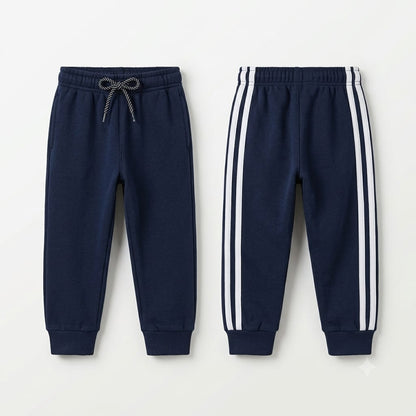 Classic Kids’ Two-Stripe Navy Fleece Joggers