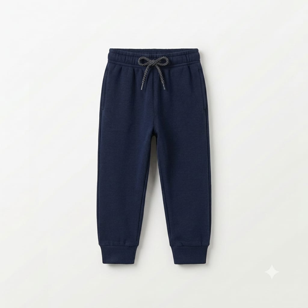 Classic Kids’ Two-Stripe Navy Fleece Joggers