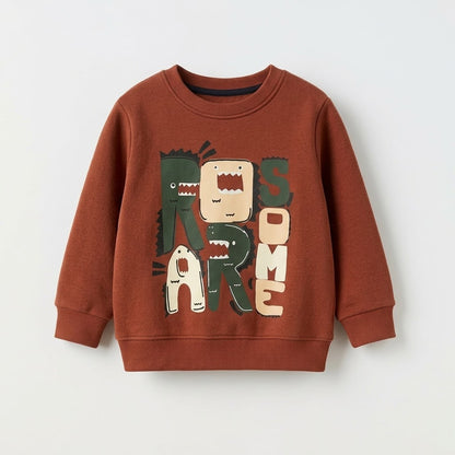 Kids' "ROARSOME" Puffy Graphic Fleece Tracksuit Set
