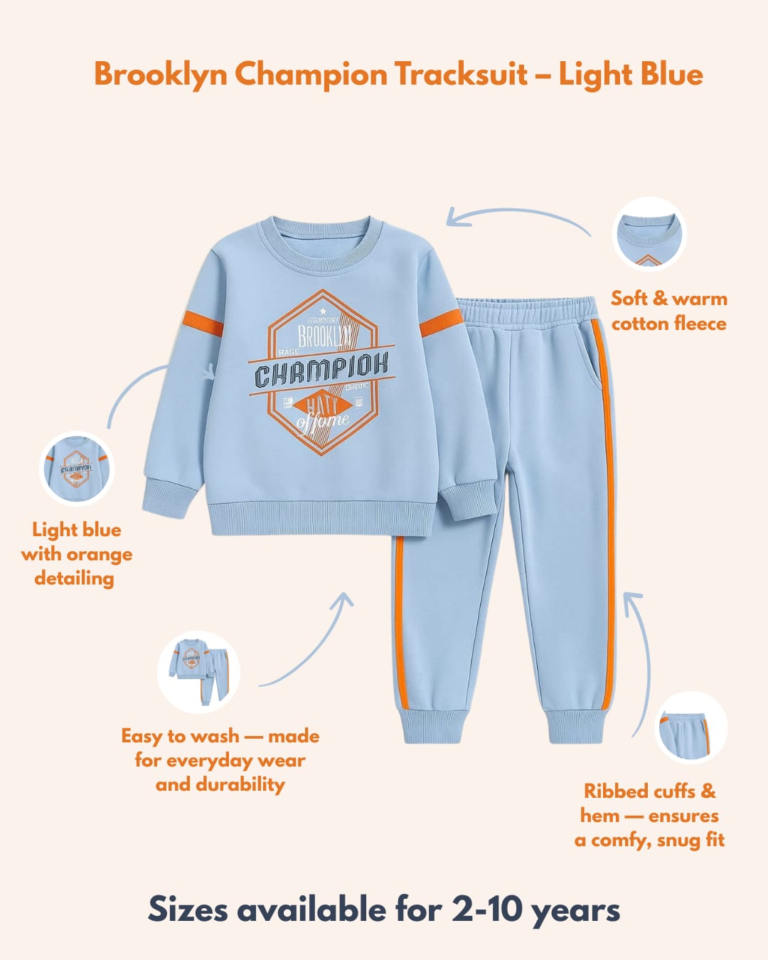 Brooklyn Champion Tracksuit – Light Blue