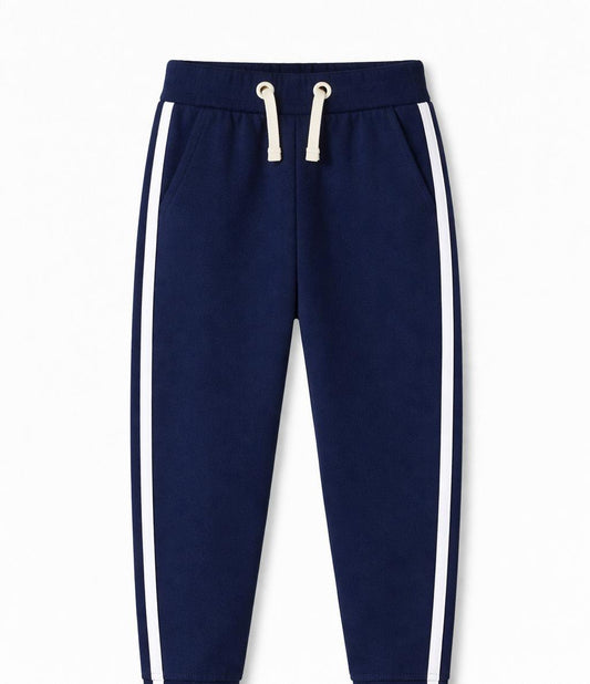 Midnight Navy Contrast Stripe Straight-Leg Joggers for Kids