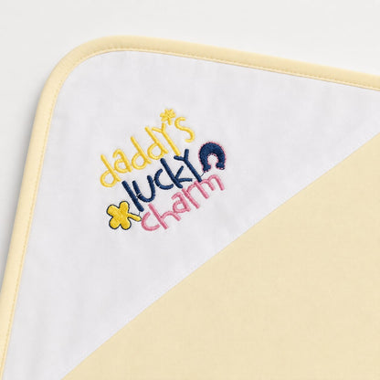 Daddy's Lucky Charm Baby Wrapping Sheet – Soft Cotton Receiving Blanket (Cream Yellow)