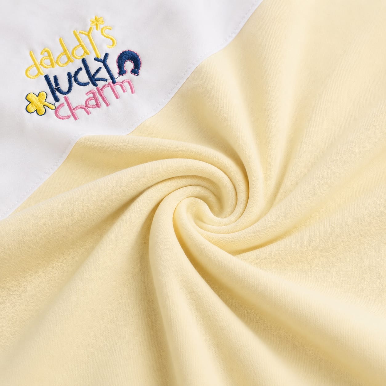 Daddy's Lucky Charm Baby Wrapping Sheet – Soft Cotton Receiving Blanket (Cream Yellow)