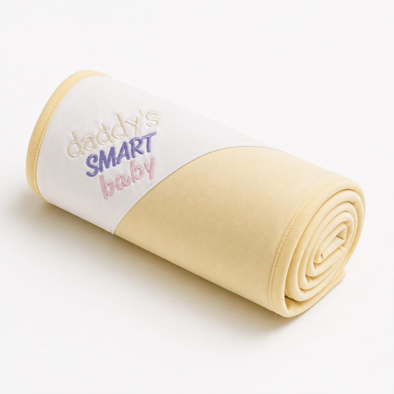 Daddy's Smart Baby Wrapping Sheet – Soft Cotton Receiving Blanket (Cream Yellow)