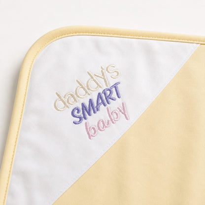 Daddy's Smart Baby Wrapping Sheet – Soft Cotton Receiving Blanket (Cream Yellow)