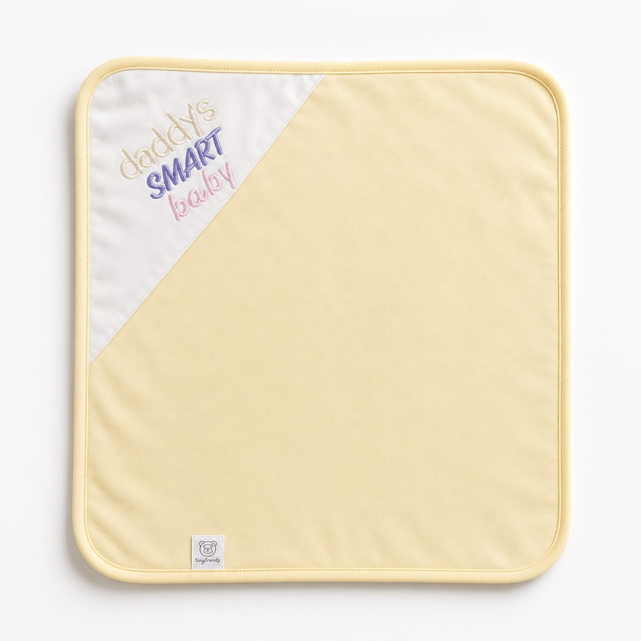 Daddy's Smart Baby Wrapping Sheet – Soft Cotton Receiving Blanket (Cream Yellow)