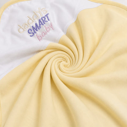 Daddy's Smart Baby Wrapping Sheet – Soft Cotton Receiving Blanket (Cream Yellow)
