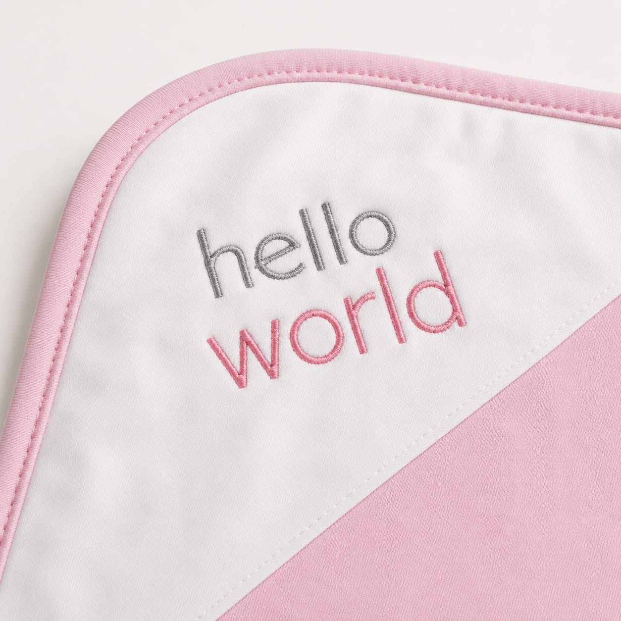 Hello World Baby Wrapping Sheet – Soft Cotton Receiving Blanket (Baby Pink)
