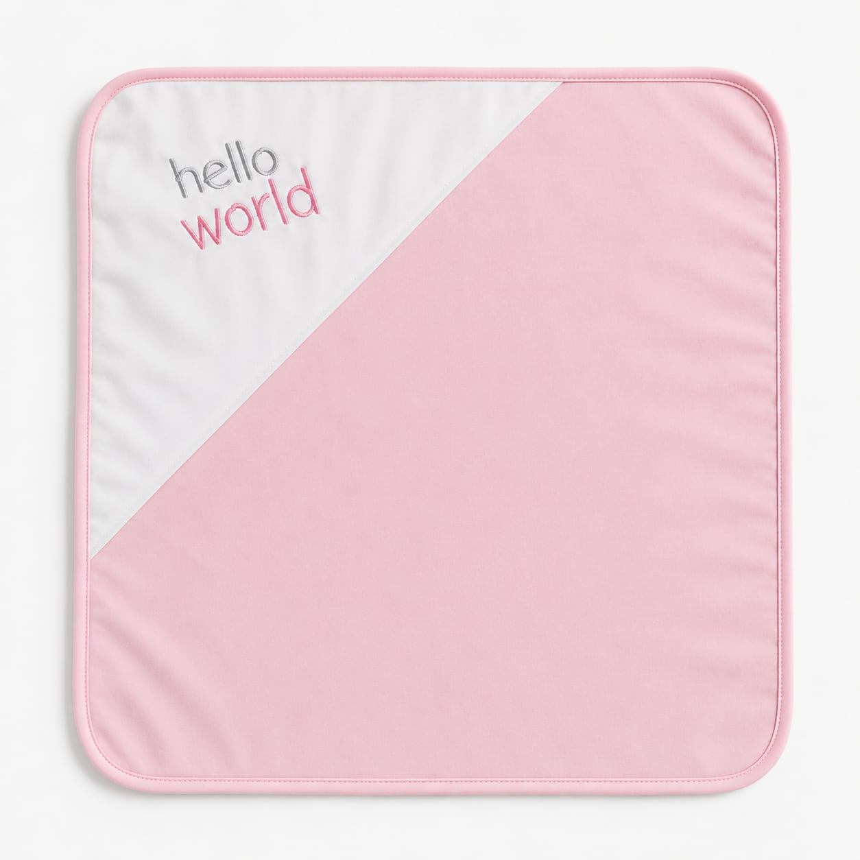 Hello World Baby Wrapping Sheet – Soft Cotton Receiving Blanket (Baby Pink)