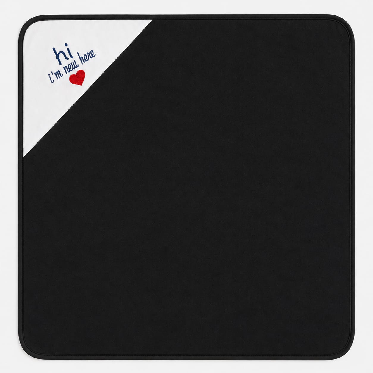 Hi I'm New Here Baby Wrapping Sheet – Soft Cotton Receiving Blanket (Black)