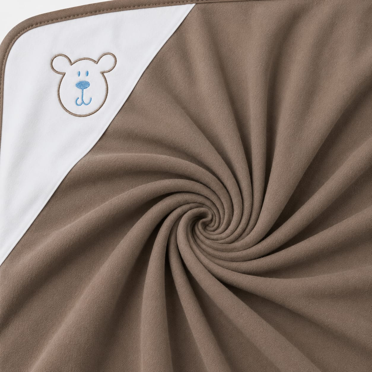 Bear Baby Wrapping Sheet – Soft Cotton Receiving Blanket (Mocha Brown)