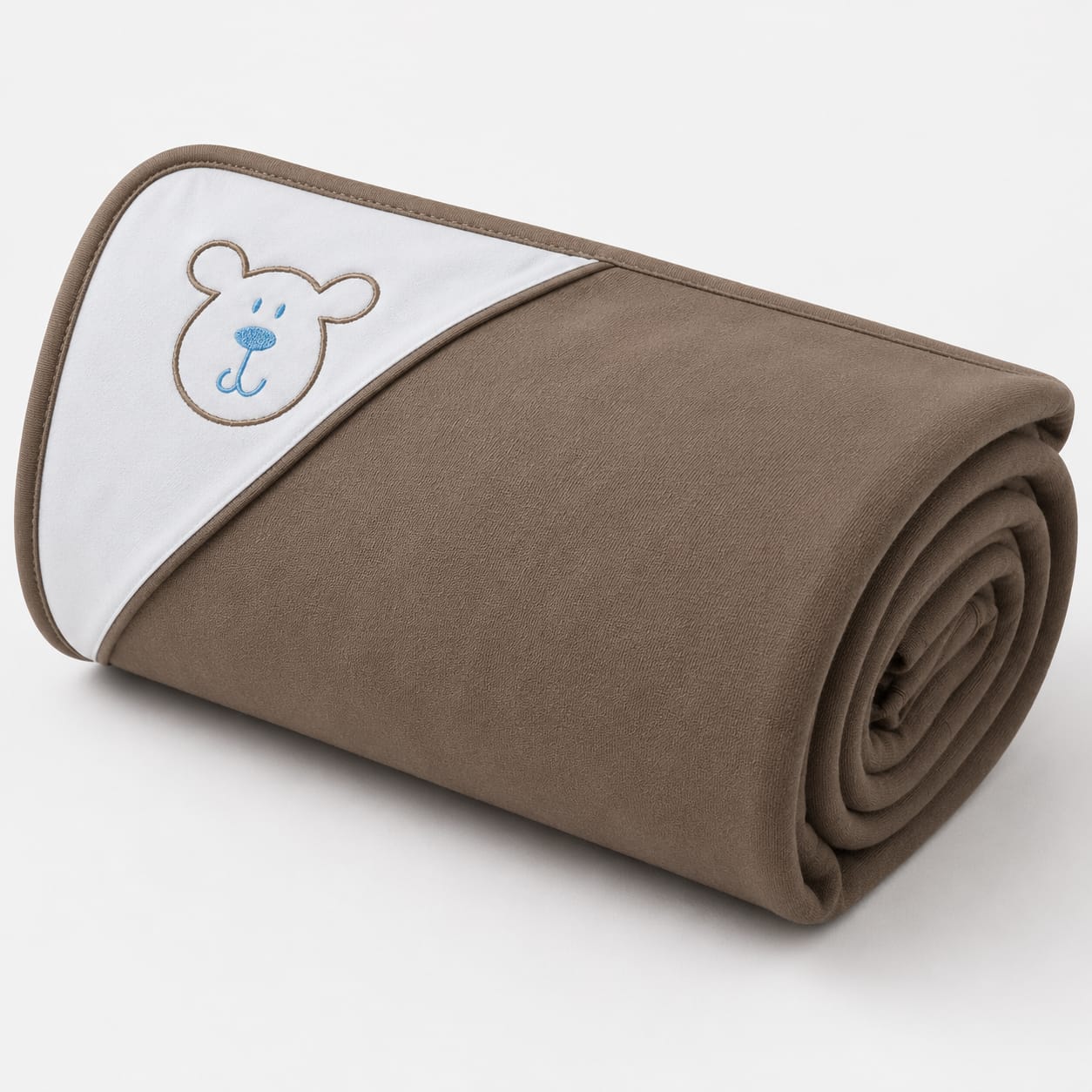 Bear Baby Wrapping Sheet – Soft Cotton Receiving Blanket (Mocha Brown)