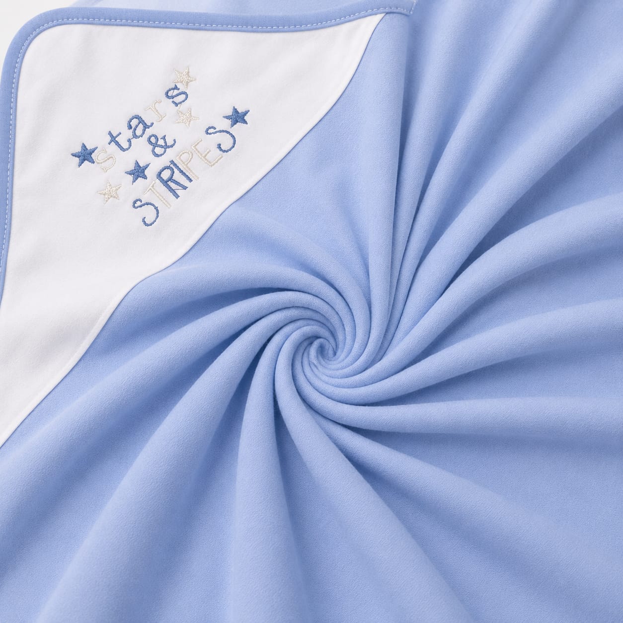 Stars & Stripes Baby Wrapping Sheet – Soft Cotton Receiving Blanket (Sky Blue)