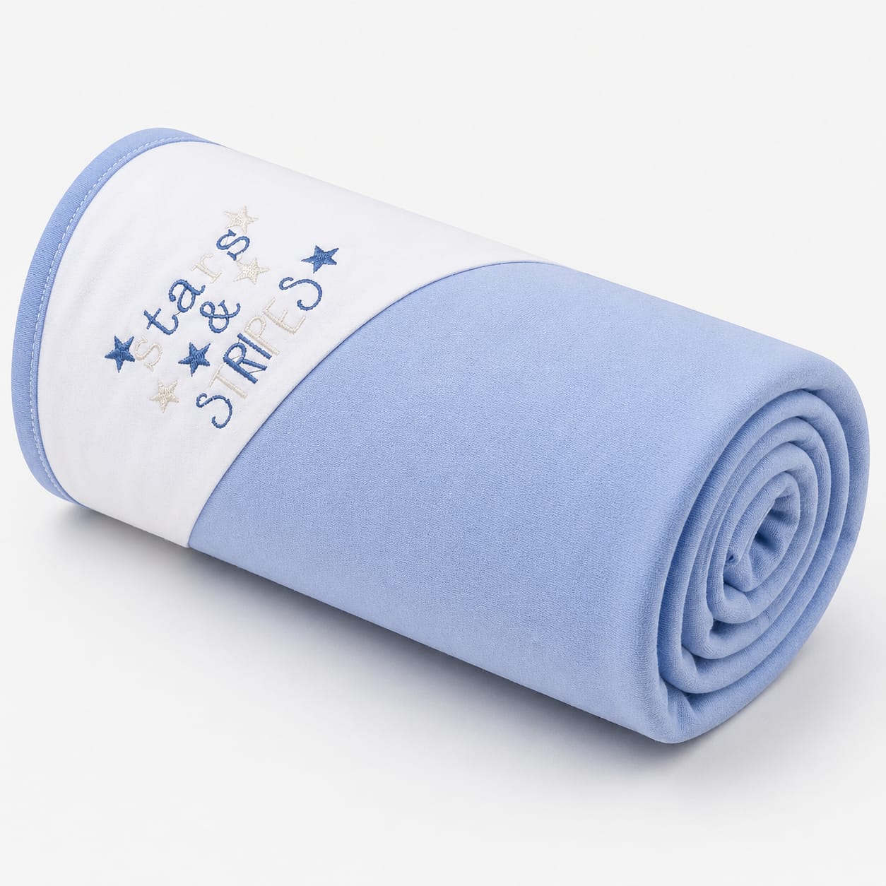 Stars & Stripes Baby Wrapping Sheet – Soft Cotton Receiving Blanket (Sky Blue)