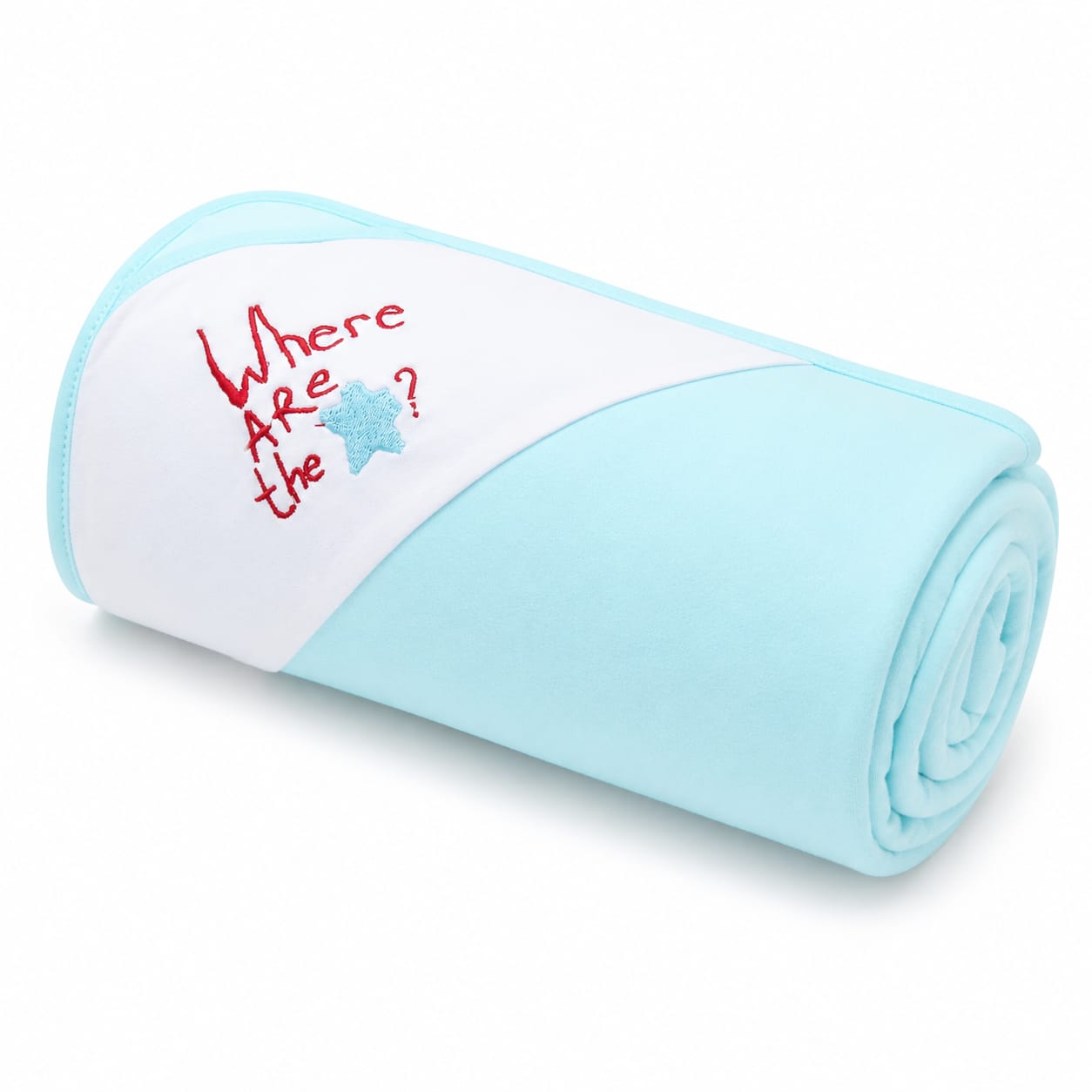Where Are The...Baby Wrapping Sheet – Soft Cotton Receiving Blanket (Baby Teal)