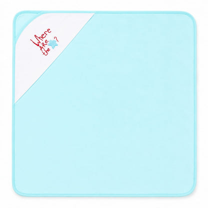 Where Are The...Baby Wrapping Sheet – Soft Cotton Receiving Blanket (Baby Teal)