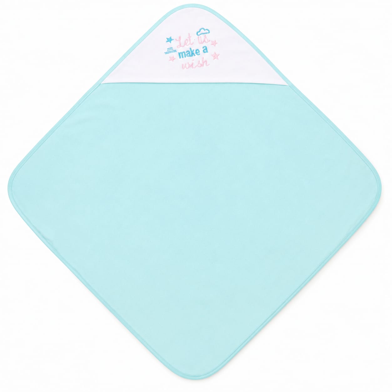 Let Us Make a Wish Baby Wrapping Sheet – Soft Cotton Receiving Blanket (Baby Teal)