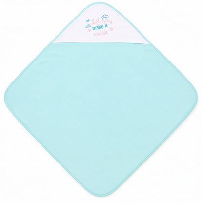 Let Us Make a Wish Baby Wrapping Sheet – Soft Cotton Receiving Blanket (Baby Teal)