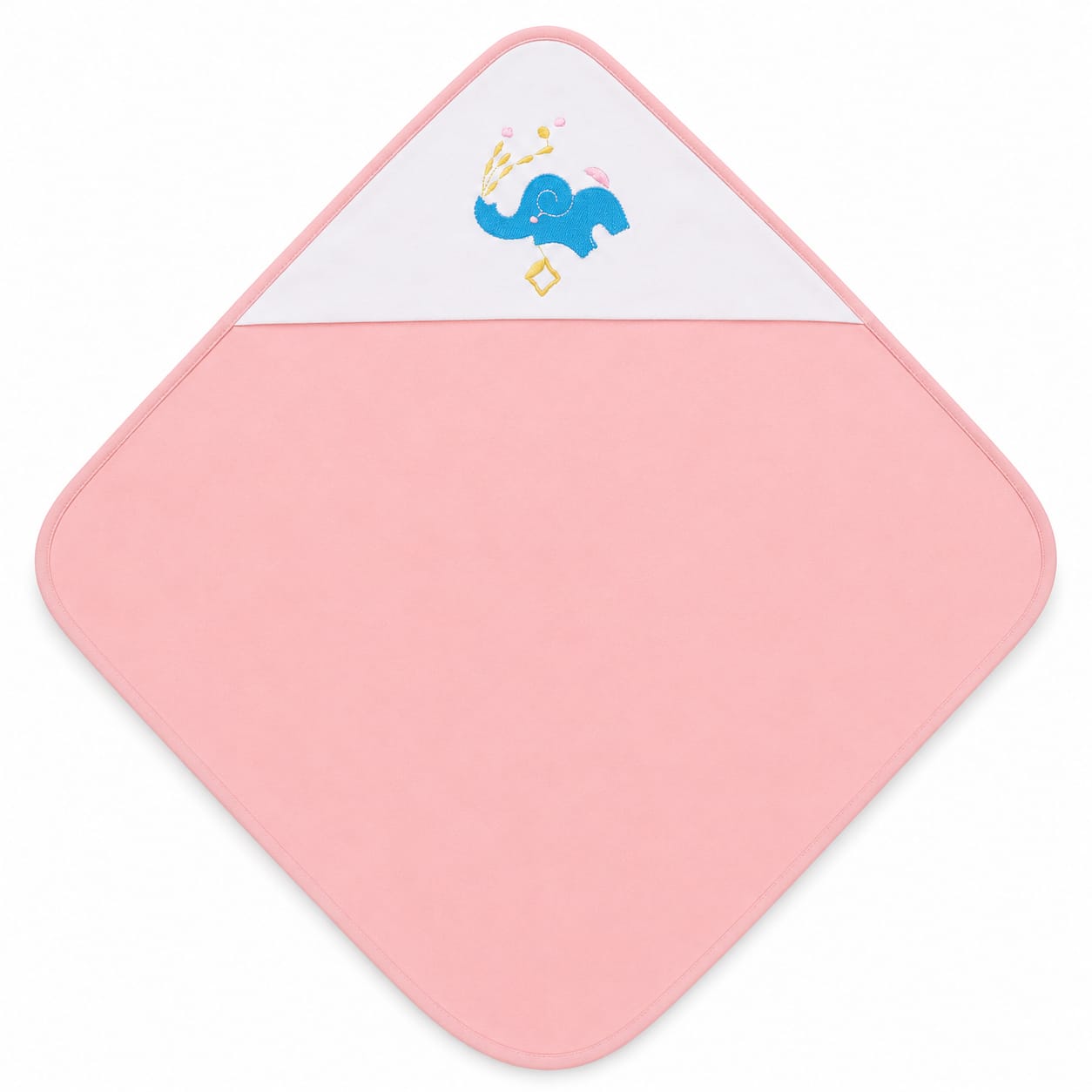 Elephant Baby Wrapping Sheet – Soft Cotton Receiving Blanket (Baby Peach)
