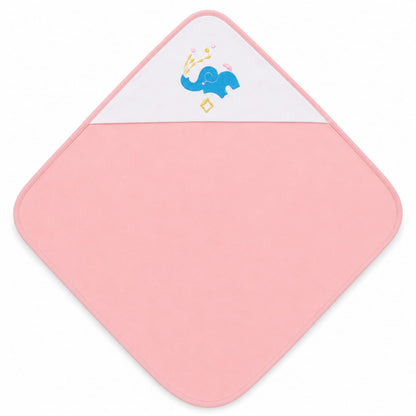 Elephant Baby Wrapping Sheet – Soft Cotton Receiving Blanket (Baby Peach)