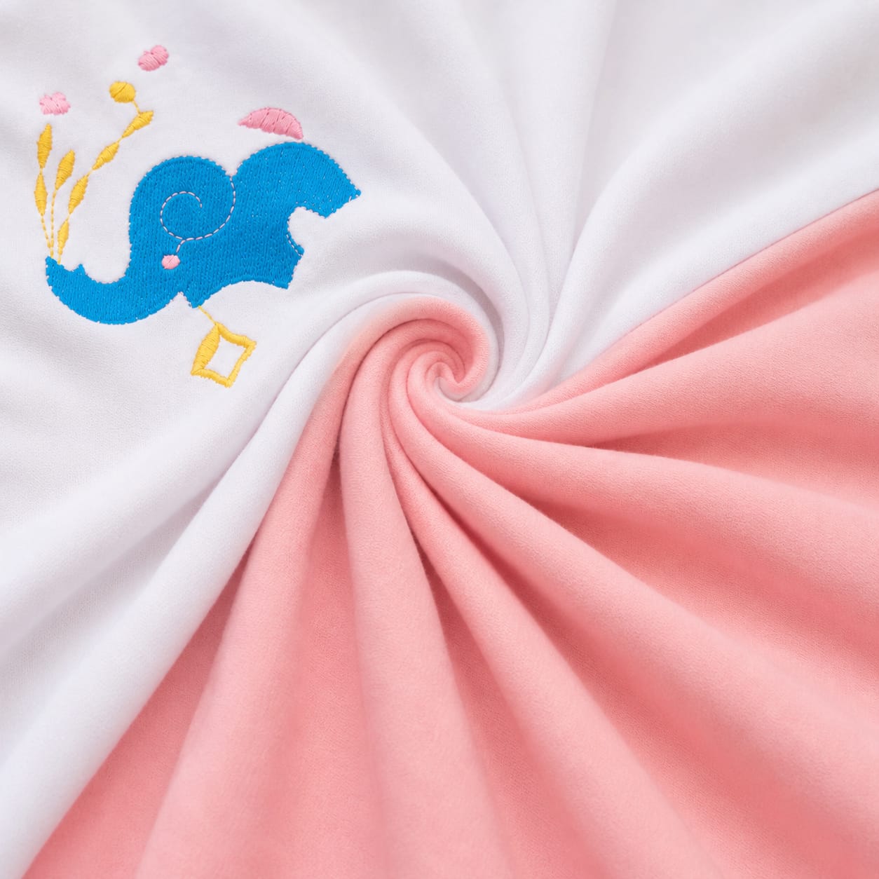 Elephant Baby Wrapping Sheet – Soft Cotton Receiving Blanket (Baby Peach)