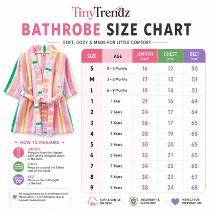 Pastel Candy Stripe Baby Bath Robe