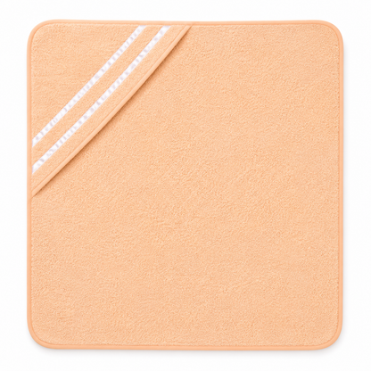 Soft Peach Hooded Baby Bath Towel – 30 × 29 Inches
